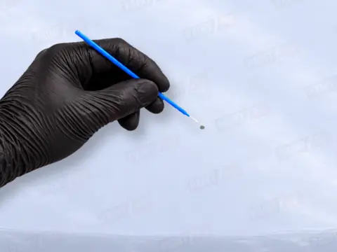 Tamponnez la peinture dans l'éclat. Sans étaler.