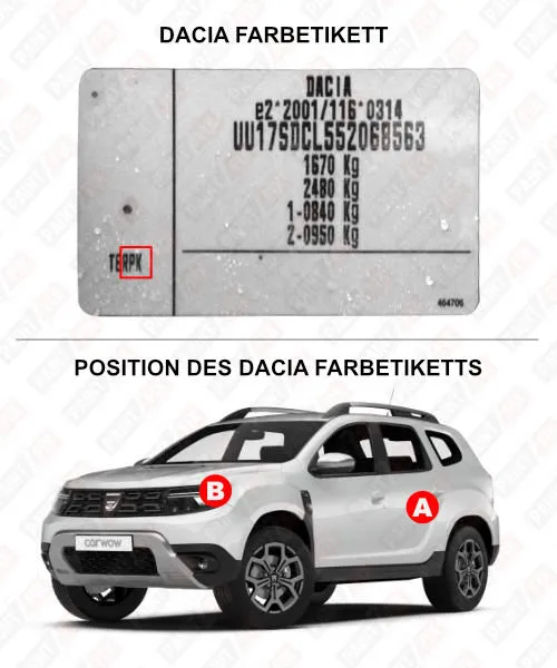Dacia Farbetikett