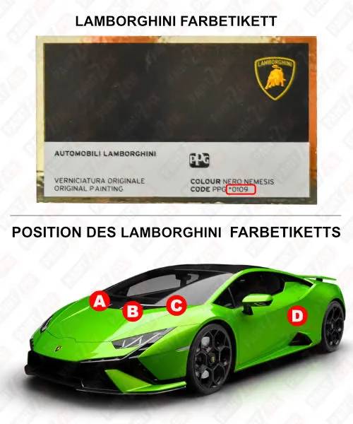Lamborghini Farbetikett