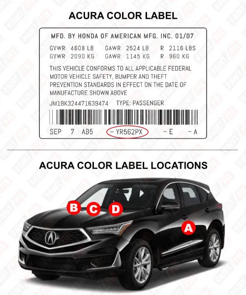 Acura Color Label