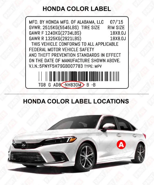 Honda Color Label