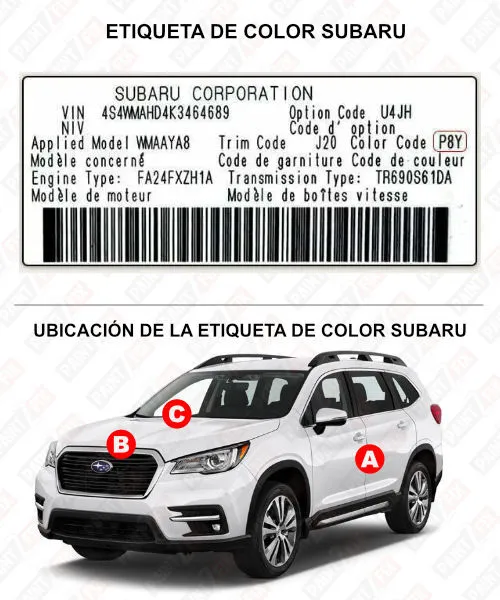 Subaru Etiqueta de color