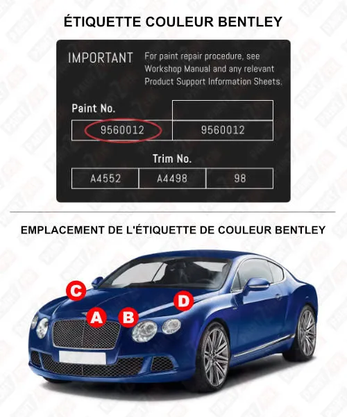 Bentley Étiquette de couleur