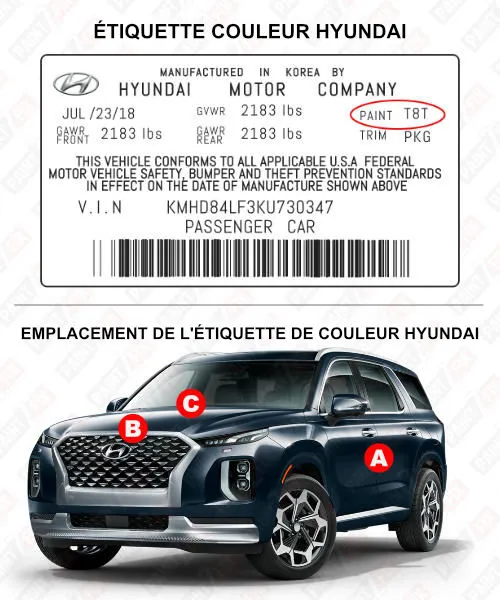 Hyundai Étiquette de couleur