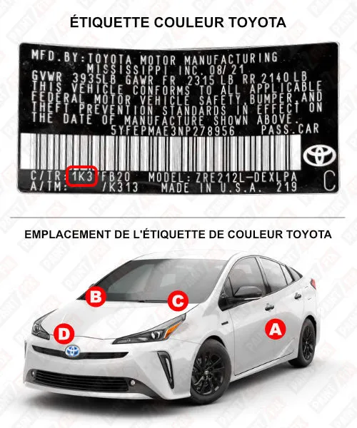 Toyota Étiquette de couleur