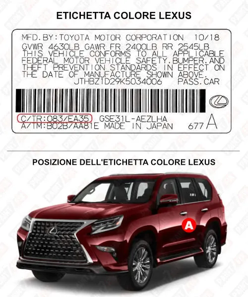 Lexus Etichetta a colori
