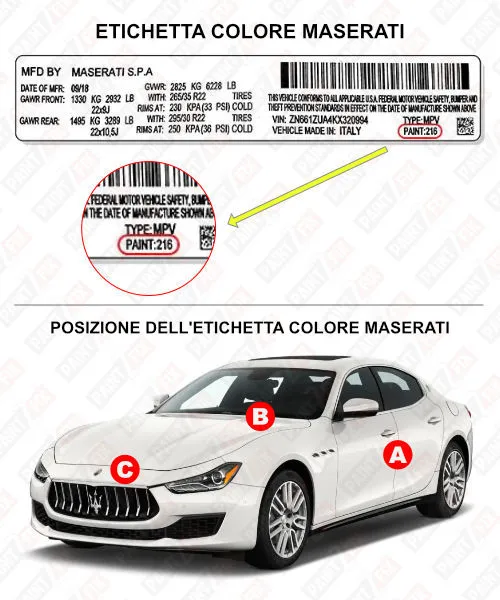 Maserati Etichetta a colori